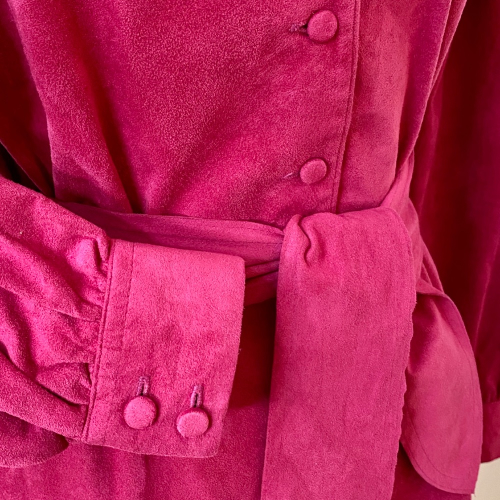 Lilli Ann Vintage Dress 1970s Magenta Dress Raspberry Pink Ultrasuede Minx vibe - Picture 6 of 12
